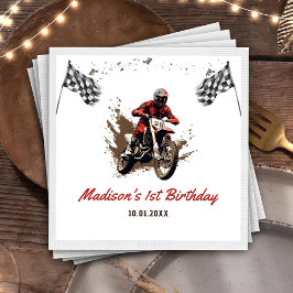 Servilleta De Papel Motocicleta Red Dirt Bike Birthday Party Napkins