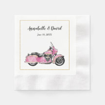 Motocicleta rosa Monograma Napkin