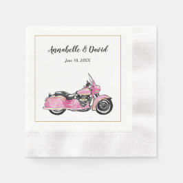 Servilleta De Papel Motocicleta rosa Monograma Napkin