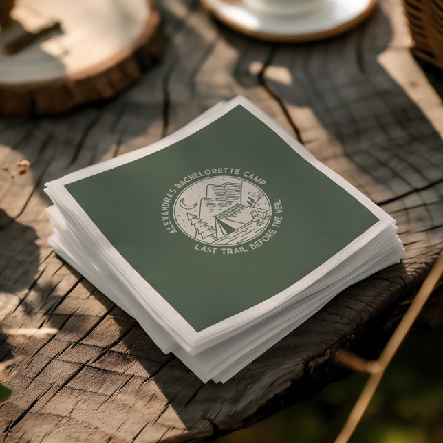 Servilleta De Papel Mountain Camping Weekend Bachelorette (Mountain Camping Weekend Bachelorette Napkins)