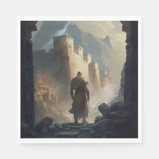 Servilleta De Papel Mountain Town Siege (Anverso)