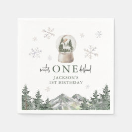 Servilleta De Papel Mountain Winter Onederland Primer Fiesta de cumple