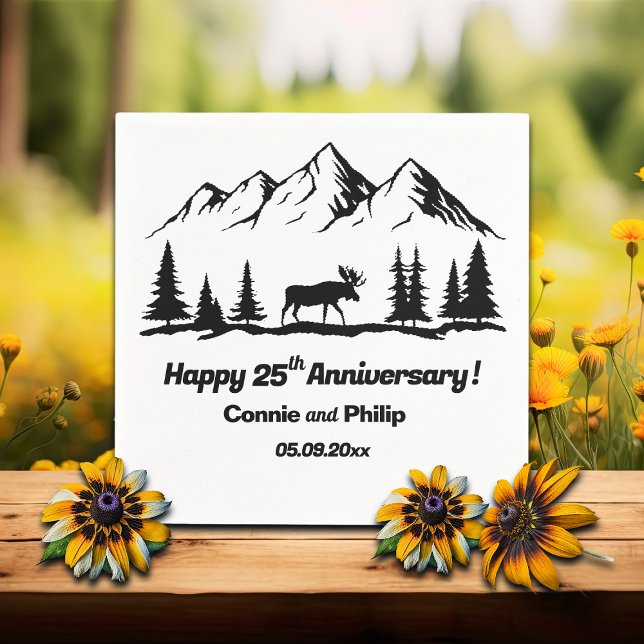 Servilleta De Papel Mountains and Moose 25th Wedding Anniversary (Subido por el creador)
