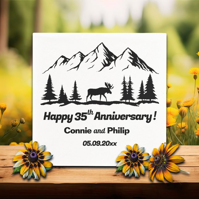 Servilleta De Papel Mountains and Moose 35th Wedding Anniversary (Subido por el creador)