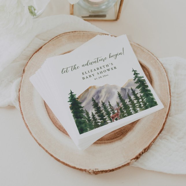 Servilleta De Papel Mountains Deer Forest Baby Shower (Subido por el creador)