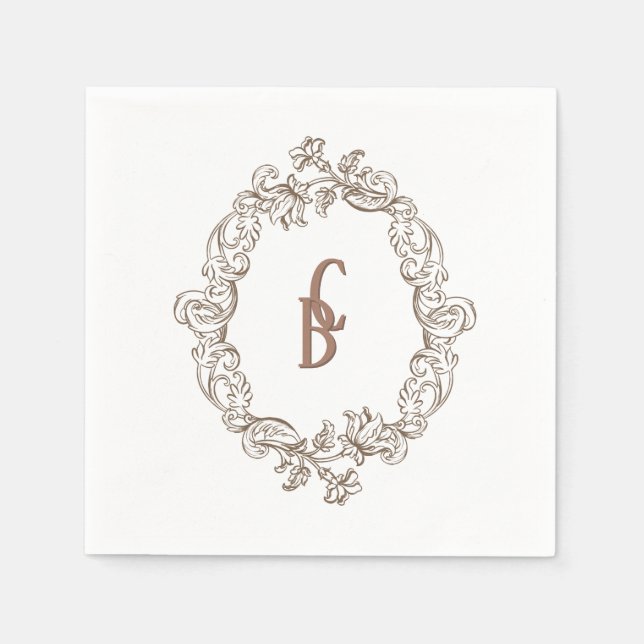 Servilleta De Papel Mousse Monocroma Rococo Mocha Florentina (Anverso)