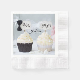 Servilleta De Papel Mr. and Mrs. Bride and Groom Bridal Shower Napkins