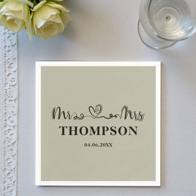Servilleta De Papel Mr and Mrs Elegant Simple | Cement Grey (Subido por el creador)