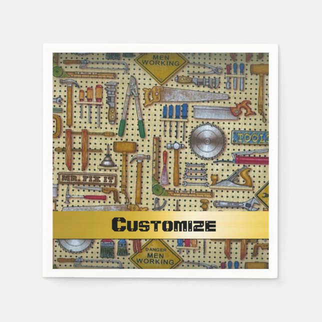 Servilleta De Papel Mr Fix It Handyman Tools Napkins (Anverso)