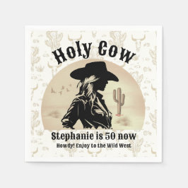 Servilleta De Papel Muchacha de vaca divertida y vintage 50 años