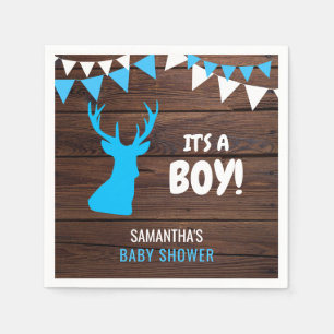 Servilleta De Papel Muchacho azul Baby Shower del dólar del tema de