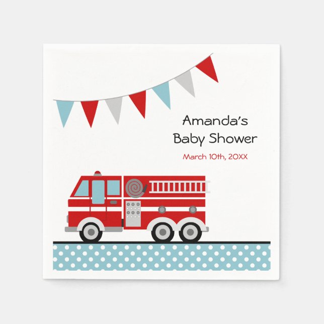 Servilleta De Papel Muchacho Baby Shower de la bandera del lunar del (Anverso)
