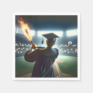 Servilleta De Papel Muchacho graduado balanceando un flamante bote de
