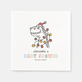 Servilleta De Papel Muchacho Navidades de Invierno de Dinosaurio codif