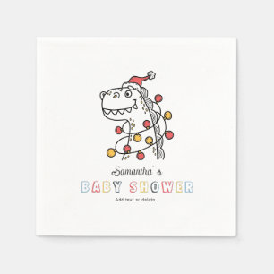 Servilleta De Papel Muchacho Navidades de Invierno de Dinosaurio codif