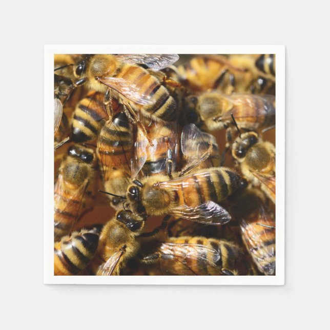 Servilleta De Papel Muchas Abejas de Miel (Anverso)