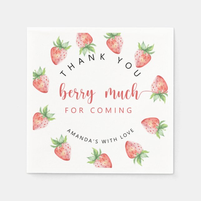 Servilleta De Papel Muchas gracias berry (Anverso)