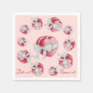 Servilleta De Papel muchos corazones y arcos rojos y rosas