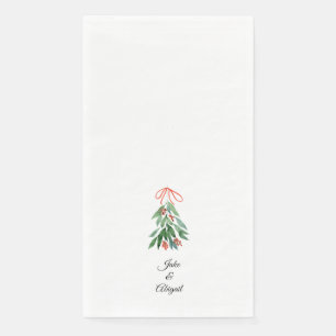 Servilleta De Papel Muérdago personalizado de Navidad II