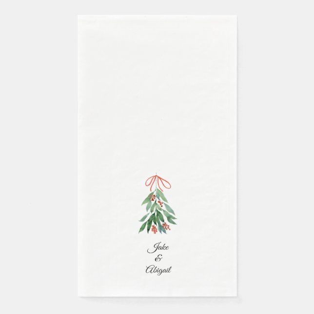 Servilleta De Papel Muérdago personalizado Navidad II (Anverso)