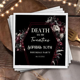 Servilleta De Papel Muerte a mis toallas florales de cumpleaños número