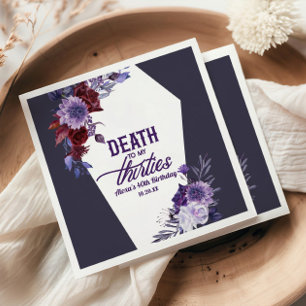 Servilleta De Papel Muerte a mis treinta Cumpleaños Floral 40