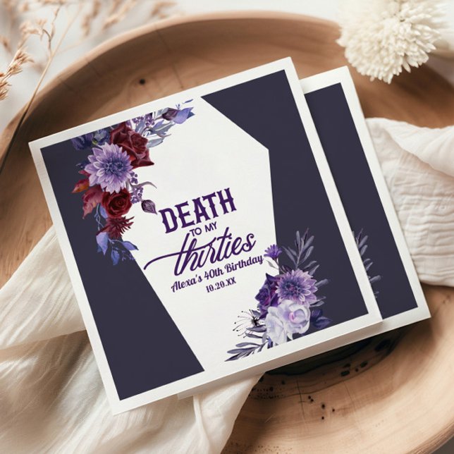 Servilleta De Papel Muerte a mis treinta Cumpleaños Floral 40 (Subido por el creador)