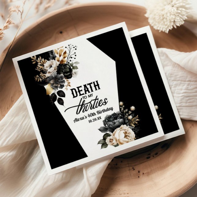 Servilleta De Papel Muerte a mis treinta Cumpleaños Floral 40 (Subido por el creador)
