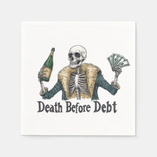 Servilleta De Papel Muerte antes de la deuda - Ilustracion de cráneo v