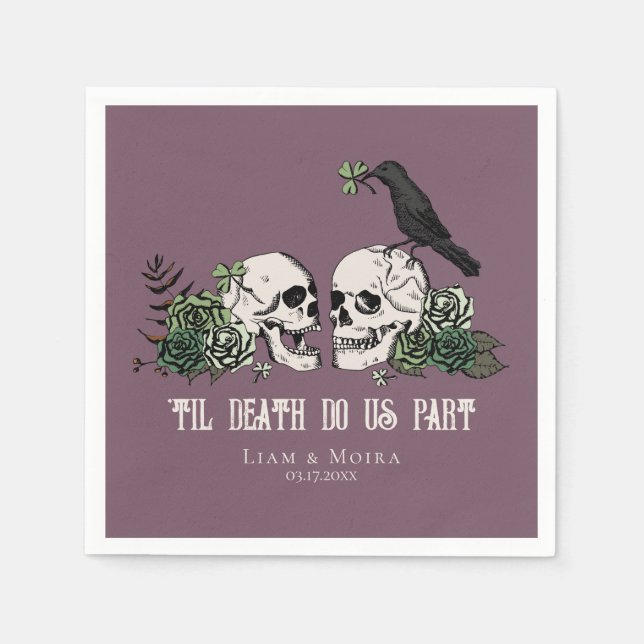 Servilleta De Papel Muerte de la Pie Gótica Sta Patricks Day Floral Sk (Anverso)