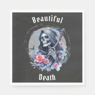Servilleta De Papel Muerte Hermosa Vintage Segador Floral Brillante