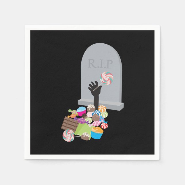 Servilleta De Papel Muerte por diseño de Candy Halloween (Anverso)