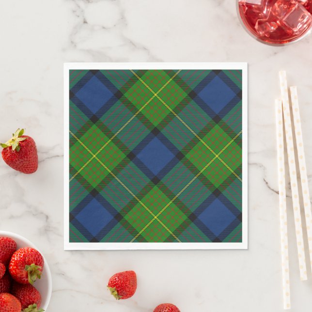 Servilleta De Papel Muir Moore tartan color azul (In situ)