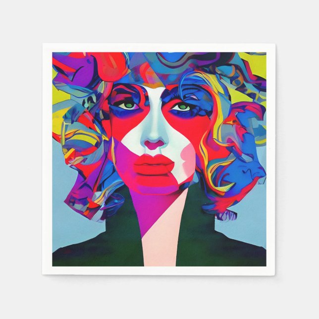 Servilleta De Papel Mujer abstracta (Anverso)