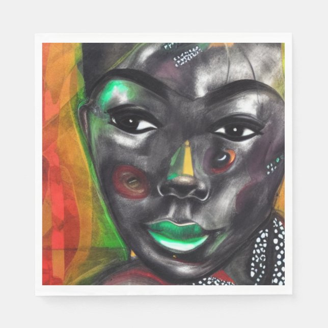 Servilleta De Papel Mujer africana (Anverso)