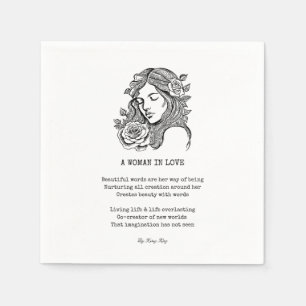 Servilleta De Papel Mujer blanca y negra con pañales de papel