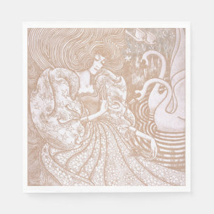 Servilleta De Papel Mujer con cisnes por Jan Toorop