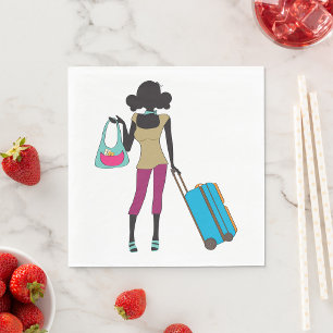 Servilleta De Papel Mujer Con Maleta