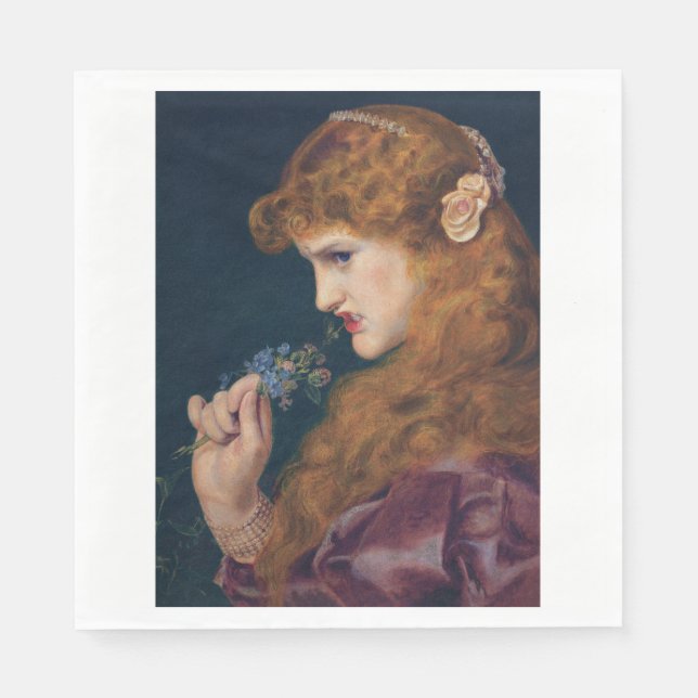 Servilleta De Papel Mujer de cabello rojo feroz (Sombra de amor) (divo (Anverso)