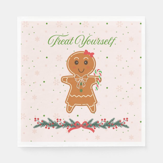 Servilleta De Papel Mujer de pan de jengibre de Navidad (Anverso)