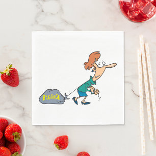 Servilleta De Papel Mujer divertida con equipaje emocional