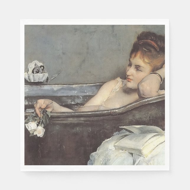 Servilleta De Papel Mujer elegante en el baño (por Alfred Stevens) (Anverso)