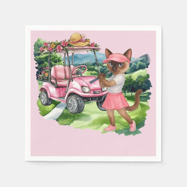 Servilleta De Papel Mujer golf temática para el TORNEO DE LADY (Anverso)