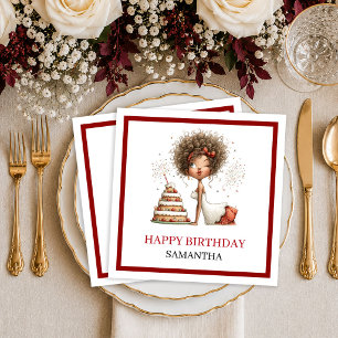Servilleta De Papel Mujer Humor Elegante Burgundy Cumpleaños Divertido