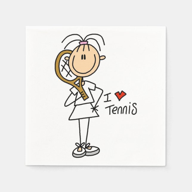 Servilleta De Papel Mujer I Love Tennis Paper Napkins (Anverso)
