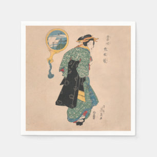 Servilleta De Papel Mujer japonesa kimono cortesana obra de arte