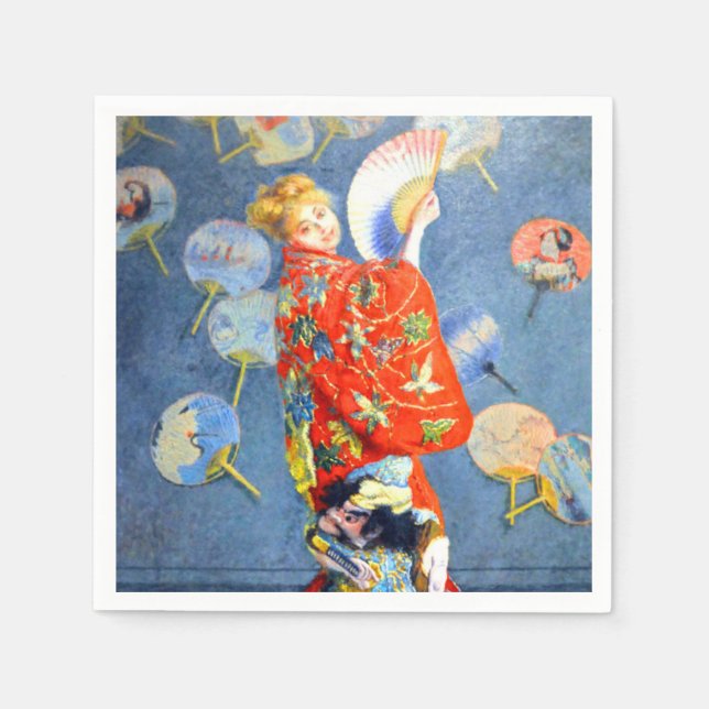 Servilleta De Papel Mujer Monet en traje japonés (Anverso)