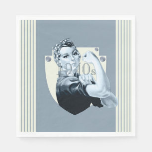 Servilleta De Papel Mujer patriótica retro vintage de los años 1940