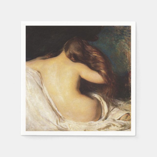 Servilleta De Papel Mujer secándose el pelo (por Joseph DeCamp) (Anverso)