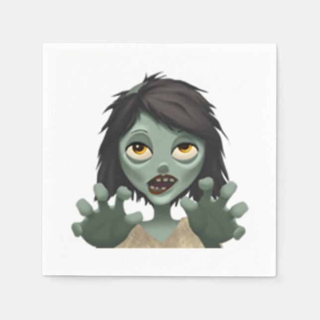 Servilleta De Papel Mujer Zombie - Emoji (Anverso)